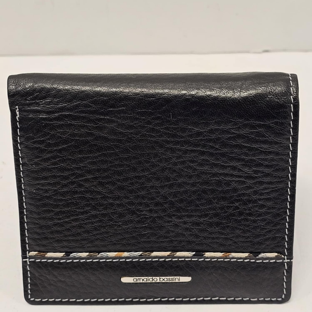 Arnaldo Bassini Italy  blacl leather‎ wallet